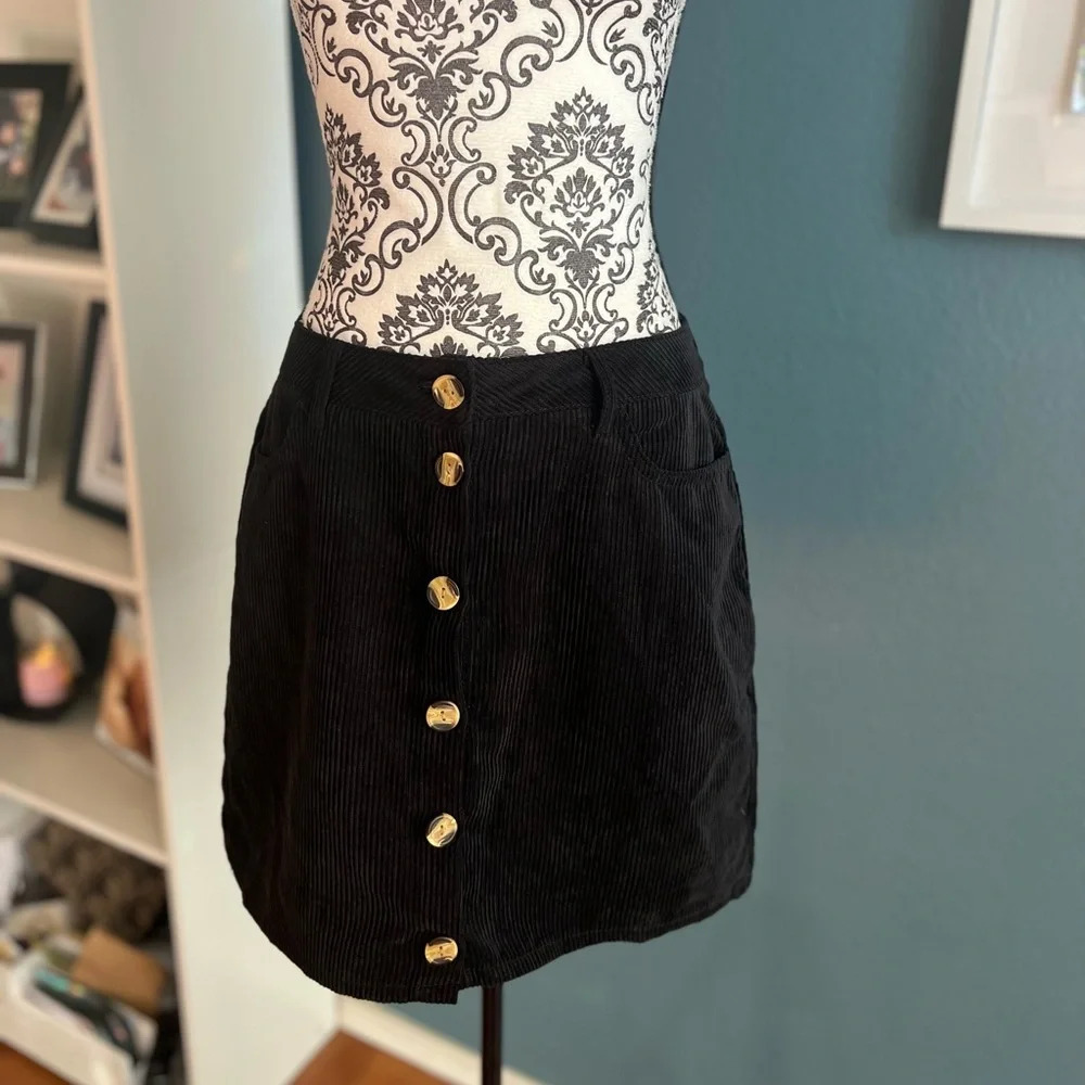 Women’s‎ Corduroy Button Down Mini Skirt